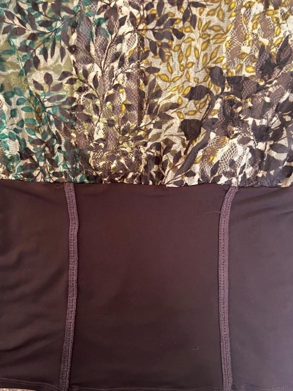 NICOLA Off-Shoulder Floral Mesh Top in Black and Green - Picture 3 of 4